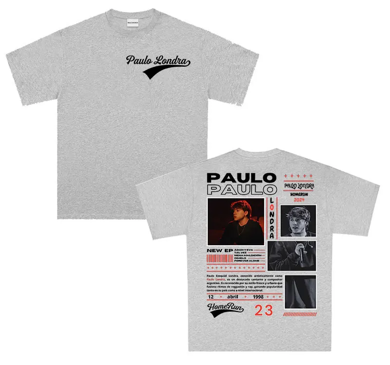 ريترو ستريت ستايل 100% قطن تي شيرت ملابس مغني الراب باولو لوندرا هومرون تي شيرت رجالي موضة الاتجاه