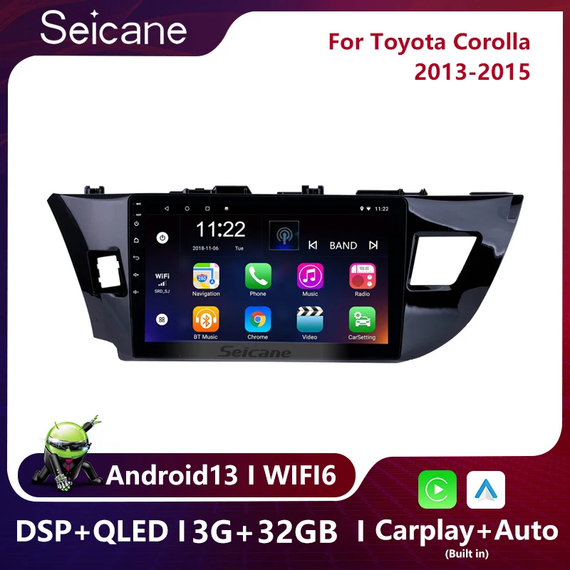 Seicane 2.5D IPS 2Din Car GPS Navi For 2013 2014 2015 Toyota Corolla Android 13 Stereo Radio Multimedia Player Head Unit WIFI