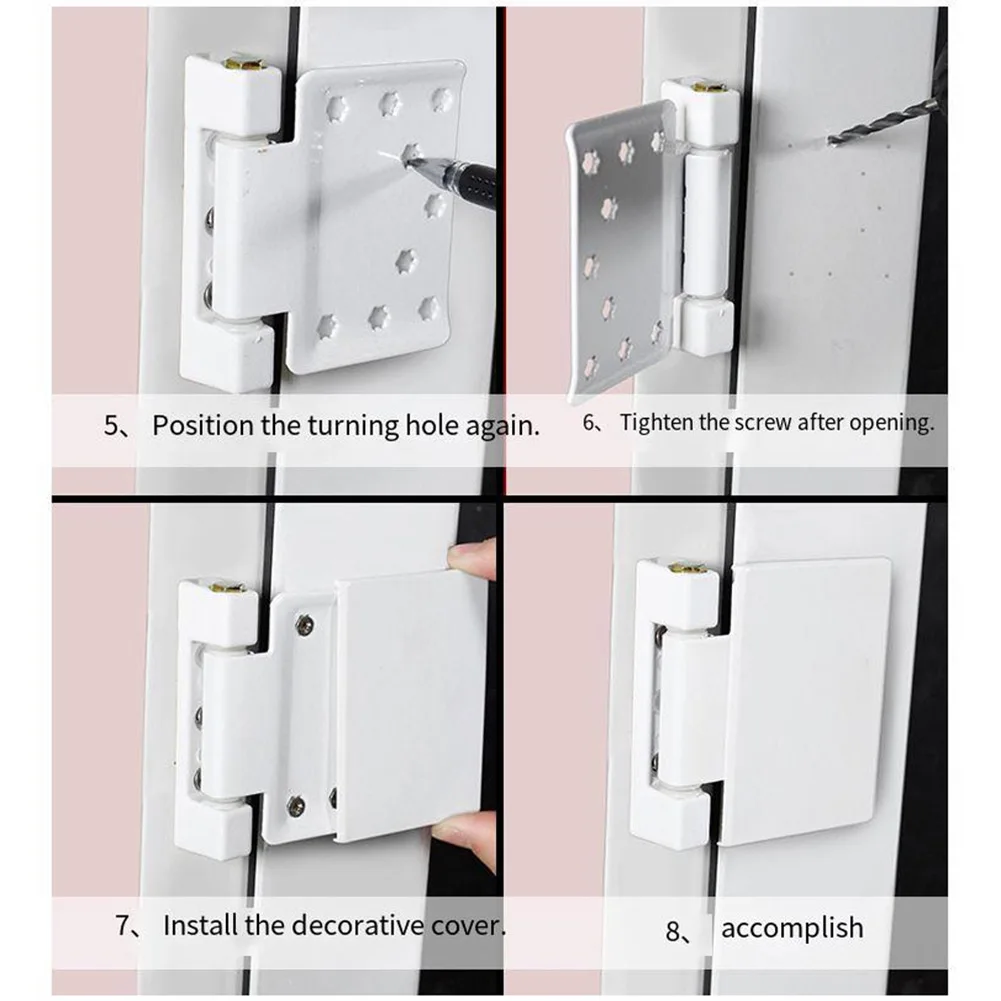 Heavy-duty Door Hinge Doors Casement Flag Hinges High Security Left Right Three-hole Adjustable Aluminum Alloy Hinge Hardware