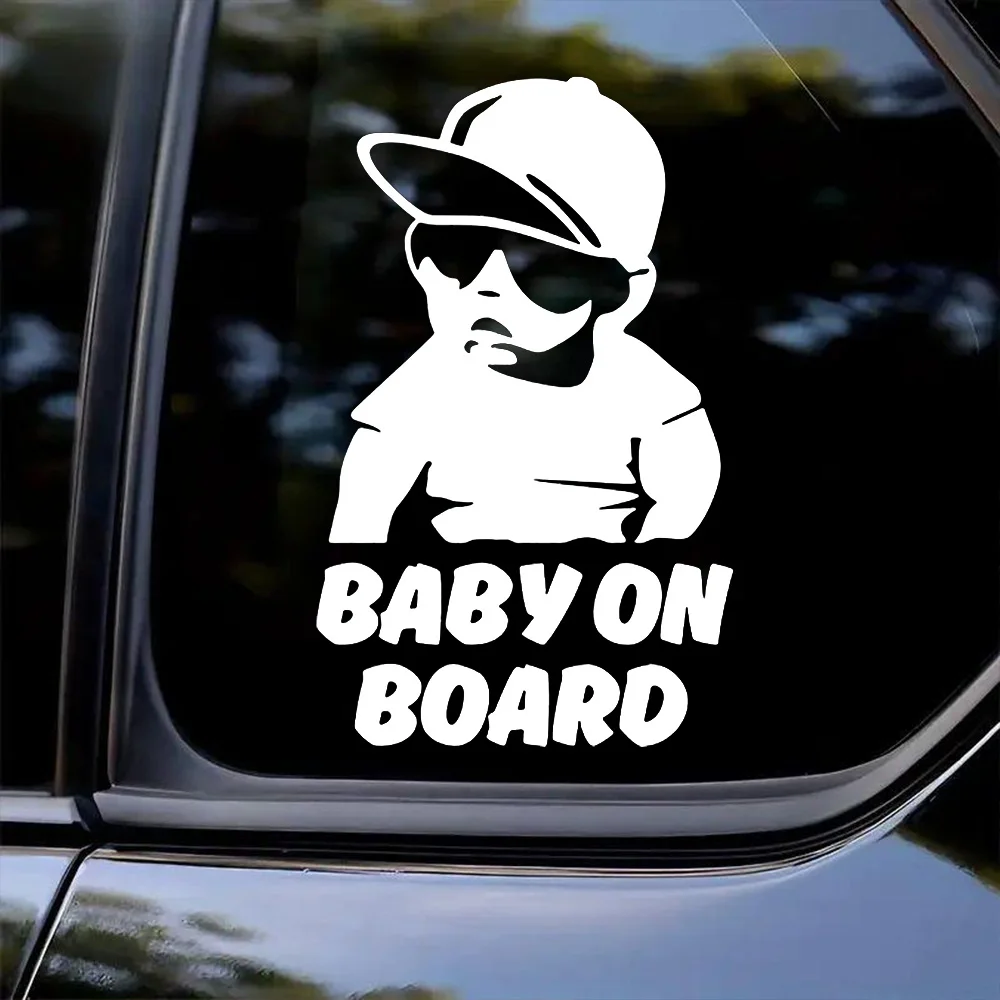 BABY ON BOARD Cool Boy Sticker Self Adhesive Waterproof Anti-scratch Vinyl Decal For Car Window Bumper,11x18cm - view 3