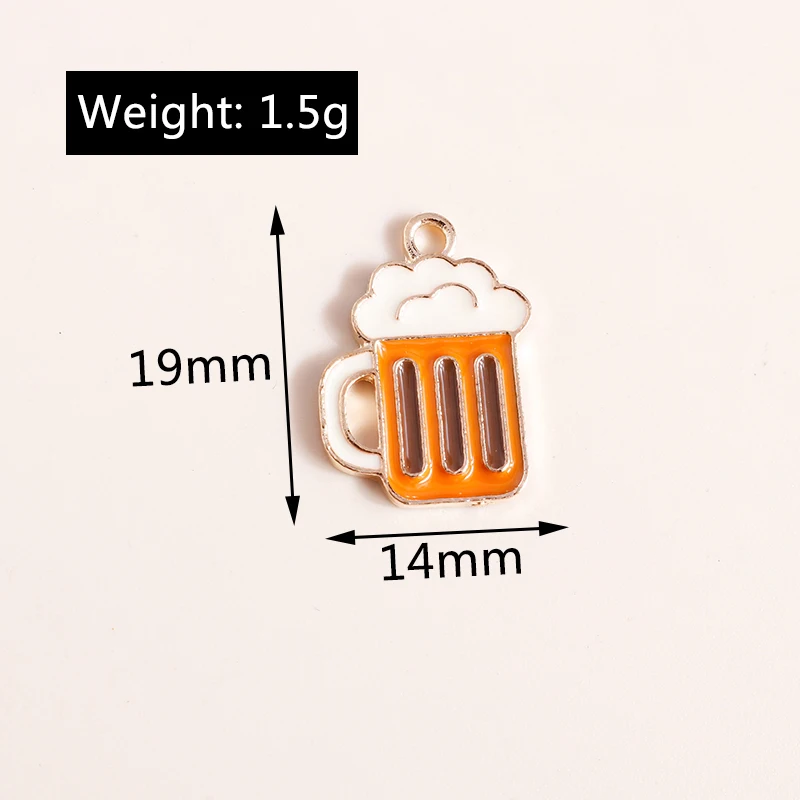 Leslie 10 Stück süße Emaille-Lebensmittel-Charms, Hamburger Pommes Frites, Pizza, Milchkuchen, Schokolade, Anhänger für Armband, handgefertigte Schmuckherstellung – Detail 20