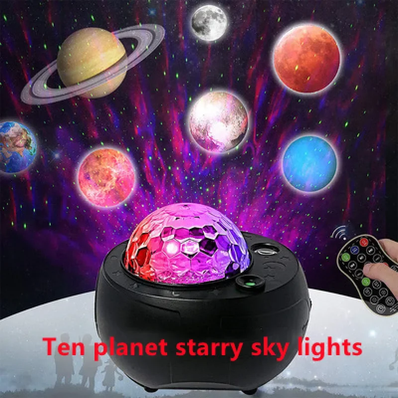 Starry Night Light Strange New Bedside LED Ocean Water Pattern 10 Planet Projection Atmosphere Light Starry Sky Light