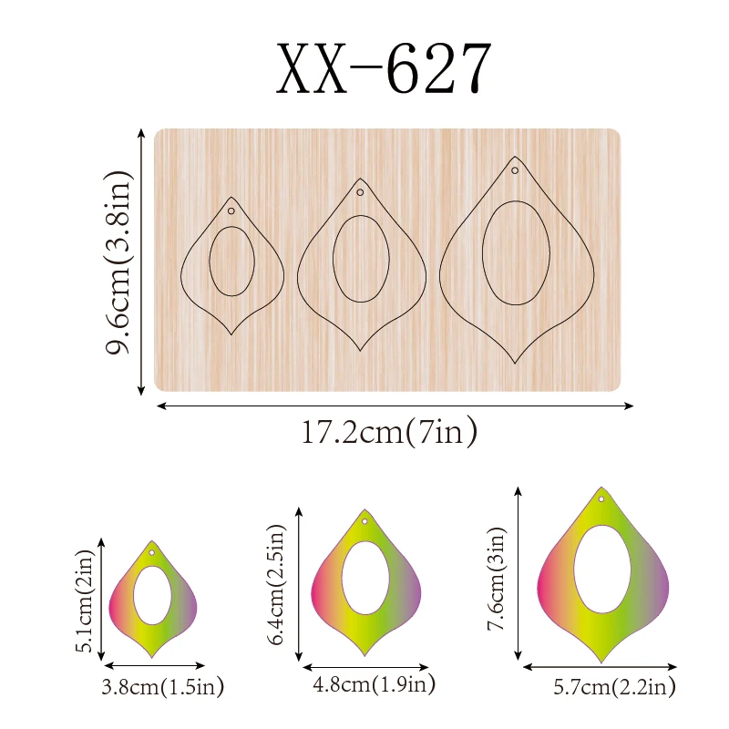 

SIZZIXDIES 1piece 7-inch 3-layer earring wooden cutting dies suitable for most machines