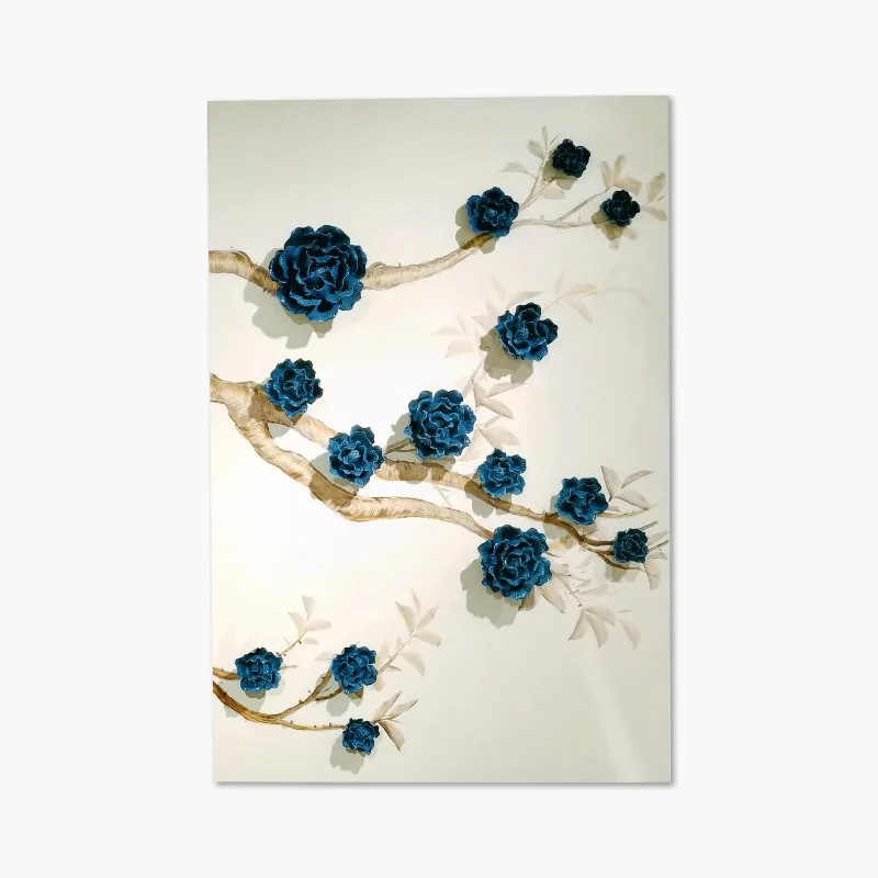 

Light luxury ceramic handmade flower wall decoration interior design hotel wedding ceramic wall decoration