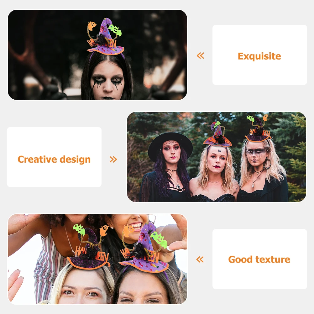 

Halloween Hat Witch Headband Women Hair Accessories Cloth Headbands for Women's
