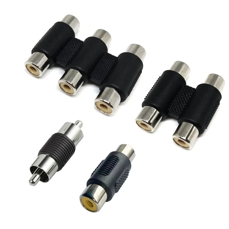 1/5/10PCS Audio Video 2 Rca 3 rca female to RCA 2rca 3rca female straight Converter AV Coupler Connector adapter plug Socket