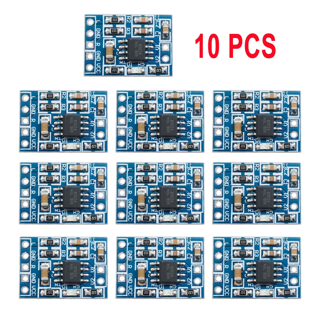 1-10 Stück HXJ8002 Mono-Verstärkerplatinenmodul BTL Audio Power Sound Voice AMP Board 2,0-5,5 V Verstärker für Lautsprecher Lautstärkeregler