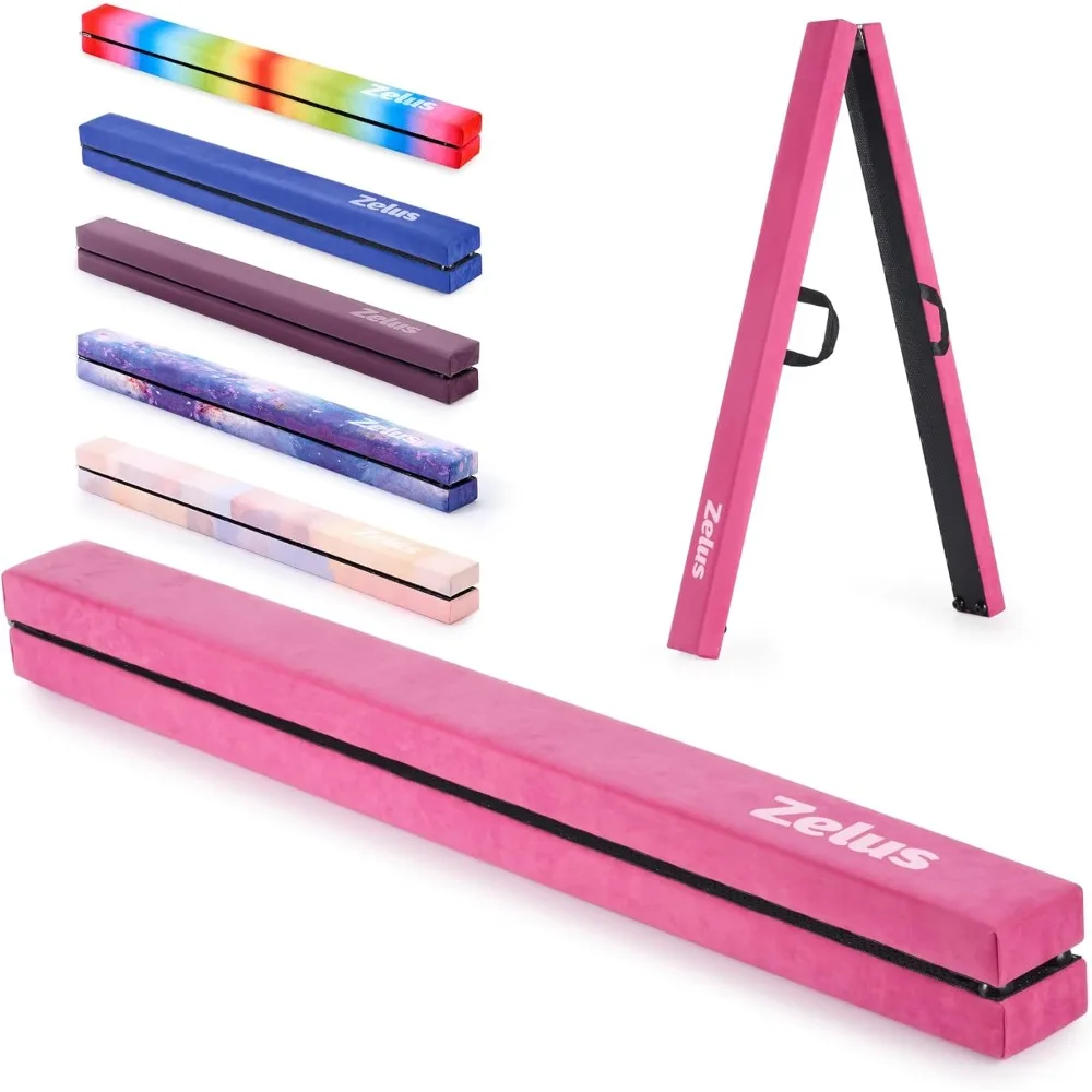 

Folding Gymnastics Balance Beam, Floor Balance Beam w/Carry Handles Anti-Slip Base for Kids, Beginners & Professional Gymnasts