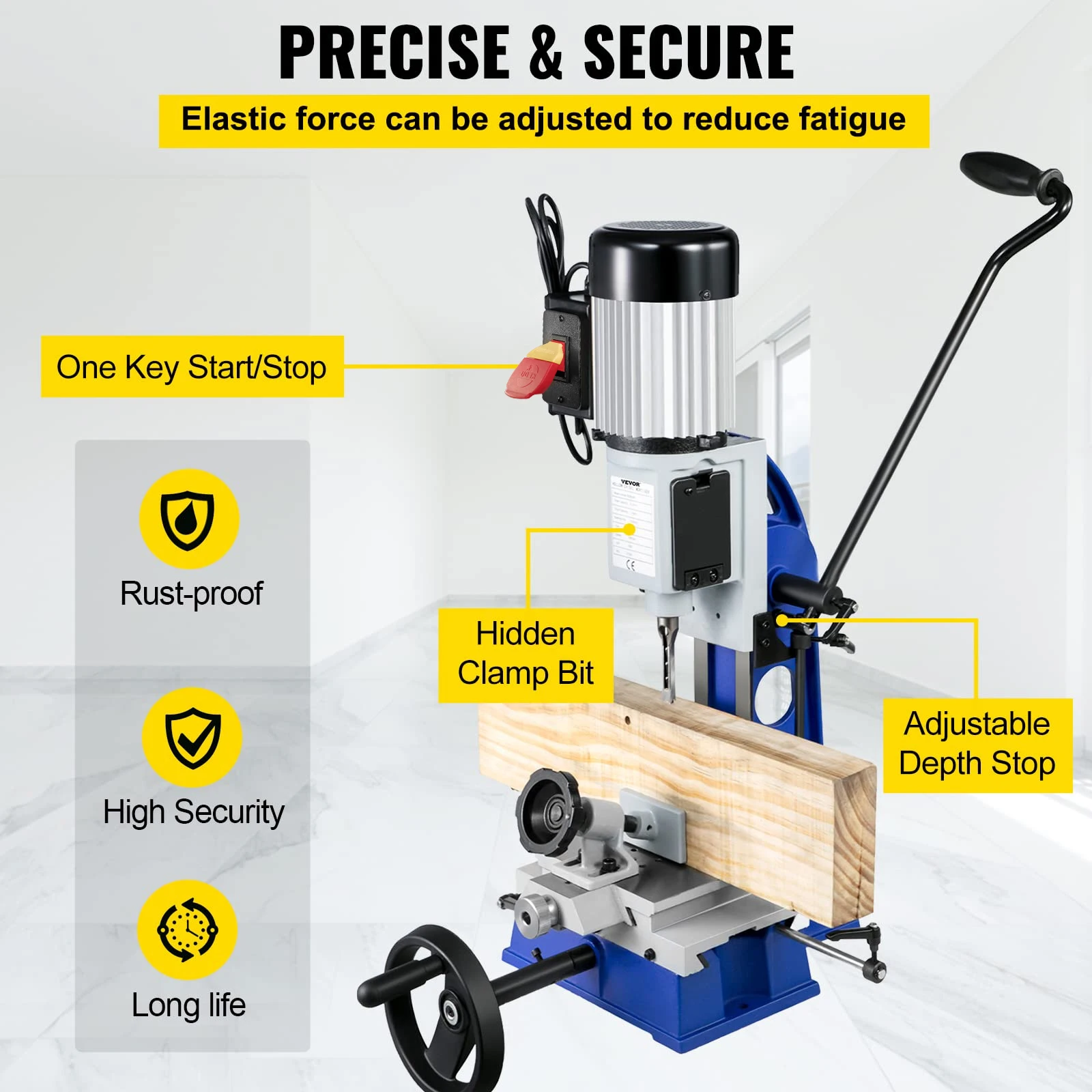 VEVOR 550W Mortasatrice MS36127A3 Macchina a Scalpello Cava a Mortasa per Lavorazione del Legno 2800RPM   Mortasatrice da Banco