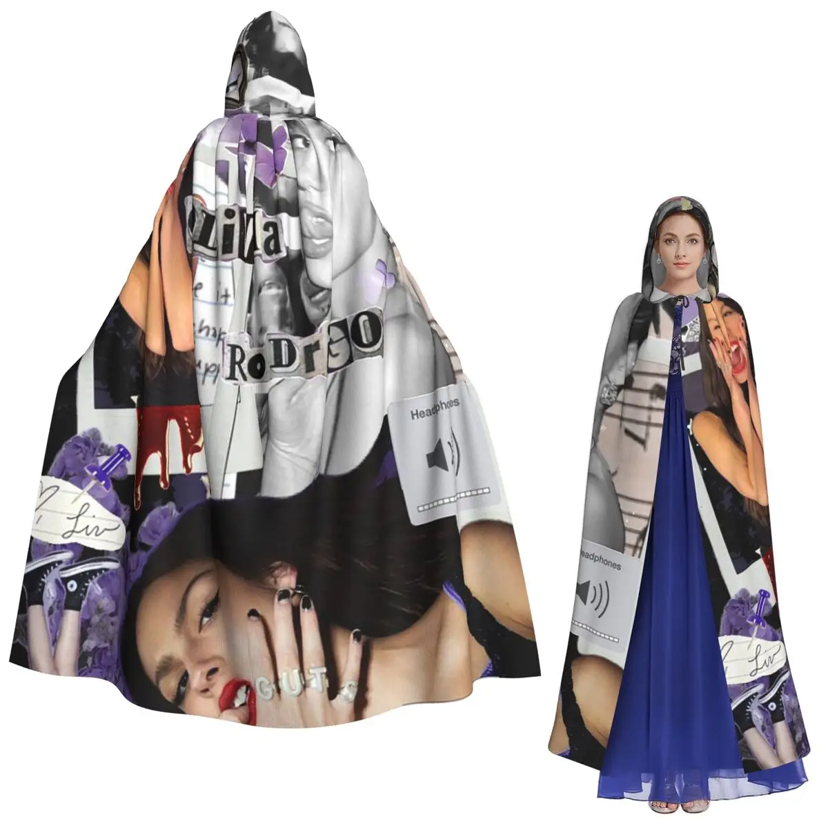 

Olivia Vampire Rodrigos Sour Long Hooded Cloak Witch Medieval Costume Cosplay Cape HalloweenParty Adult Unisex