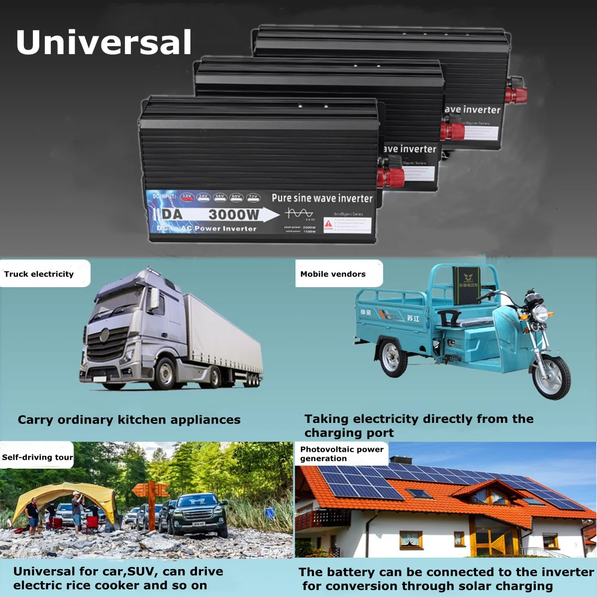 Mới Inverter 12V 220V 1000W 3000W 4000W 5000W Dc 12V Sang 220V ac Pure Sine Wave Bộ Chuyển Đổi Điện Áp 12 220 Nguồn Điện Xe Hơi Micro Inverter