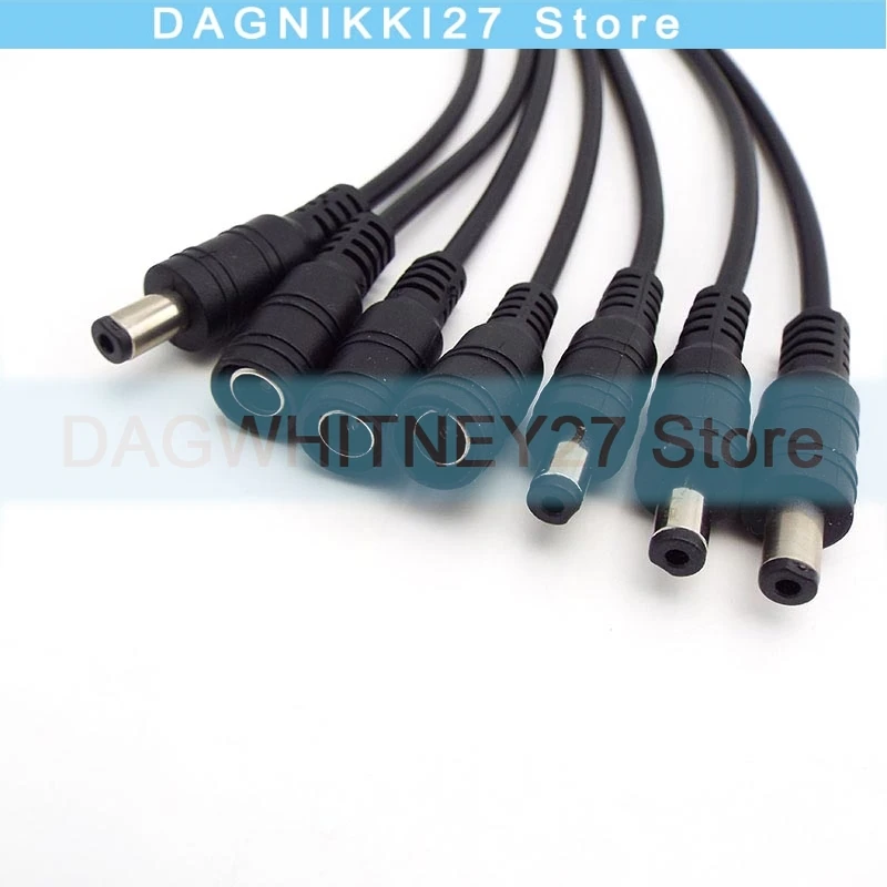 2pin Pigtail Cable DC Male Female jack plug 22awg Power supply wire Connector 12V 5.5x2.1mm adapter V27