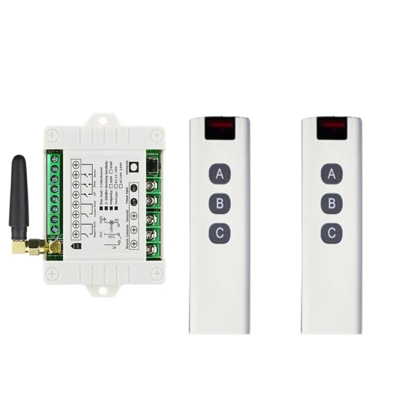 433MHZ Wireless Remote Control AC 110V 220V 2CH Relay RF Receiver Range Waterproof Drop-Proof Transmitter Toggle Latched