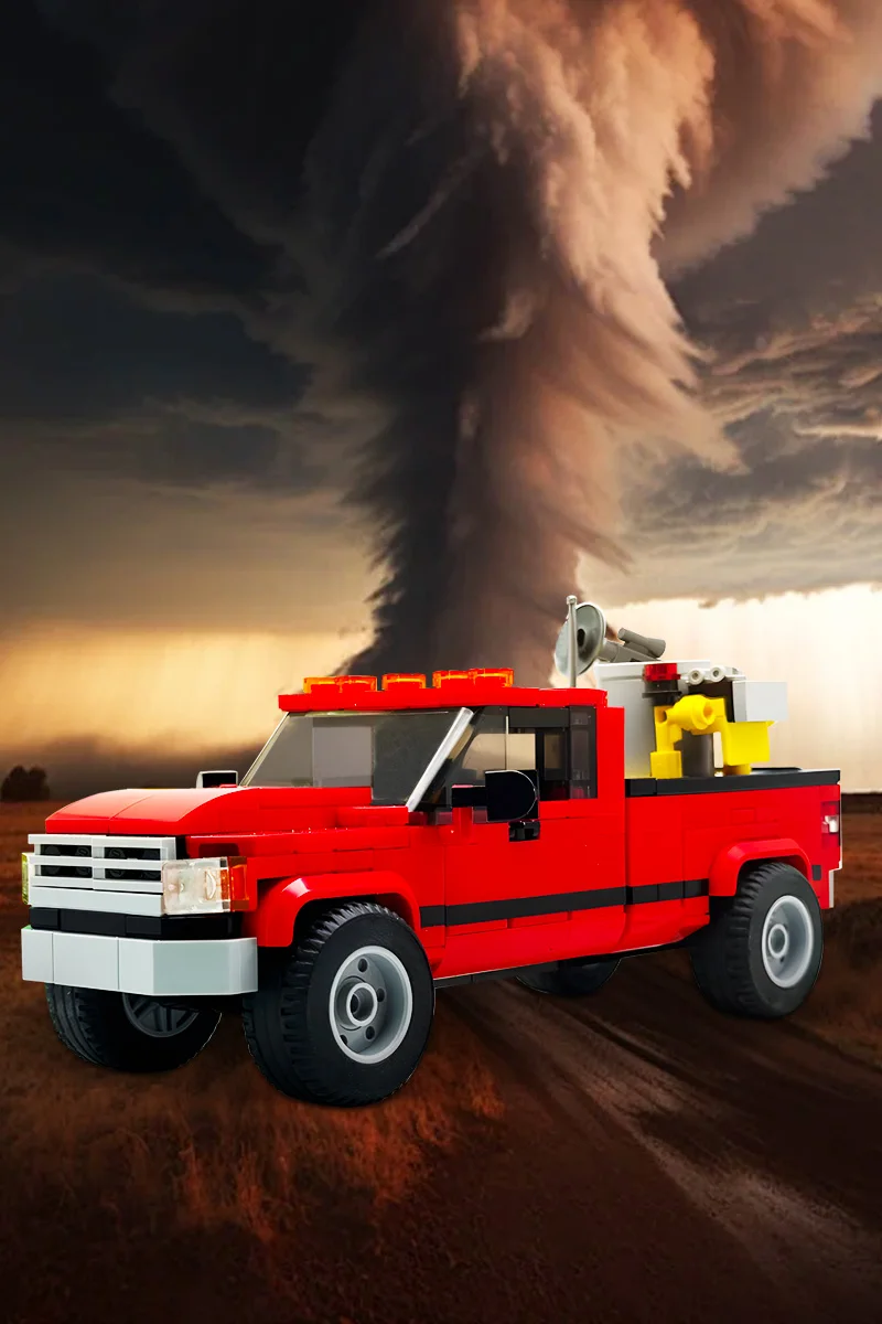 MOC Bob & Weave Ram z Twister Klocki Model Film Tornado Czerwony Pickup Samochód Klocki Zabawki do Składania Prezenty Urodzinowe dla Dzieci