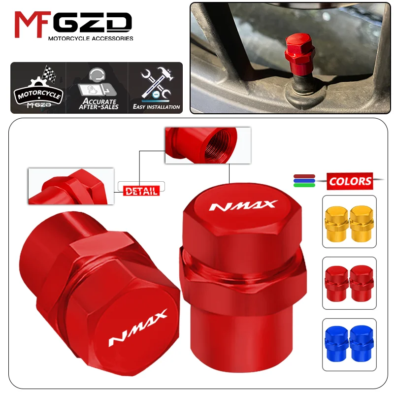 

For YAMAHA NMAX125 NMAX155 Motorcycle Accessories CNC Aluminum Wheel Tire Valve Caps Airtight Covers nmax 125 155