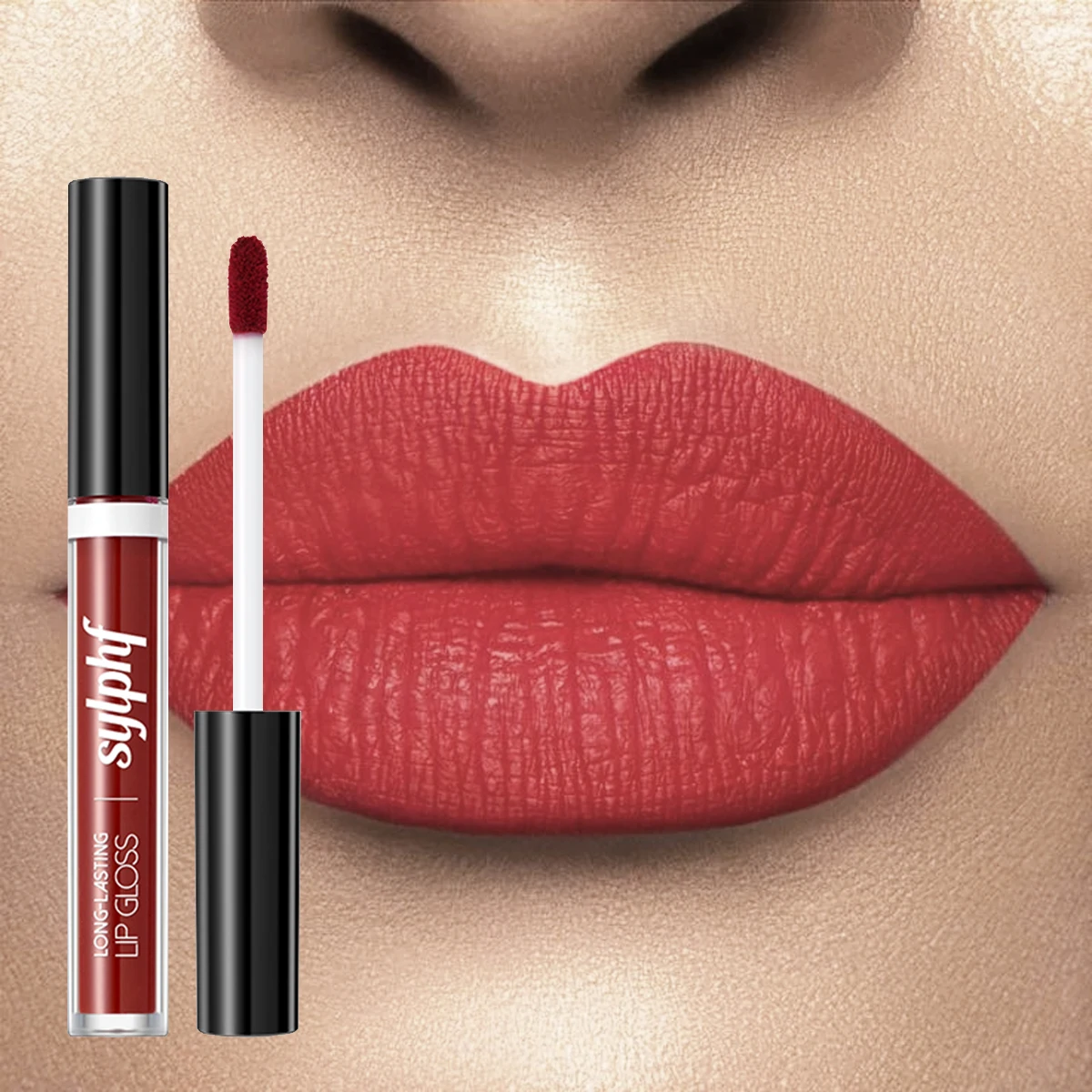 1個の耐久性のある防水リップグロス、塗布が簡単、色褪せなし、カップに付かない、旅行に不可欠