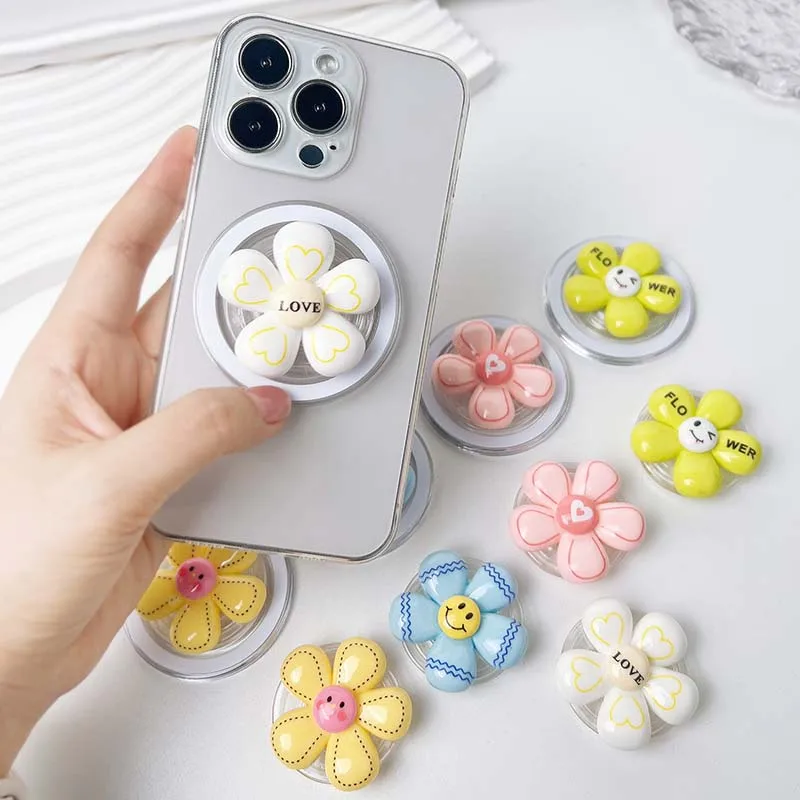 

Suporte Para Telefone Em Forma De Flor Grip Magnético E Adesivo Dois Tipos De Suporte Presente Para Meninas for IPhone 17