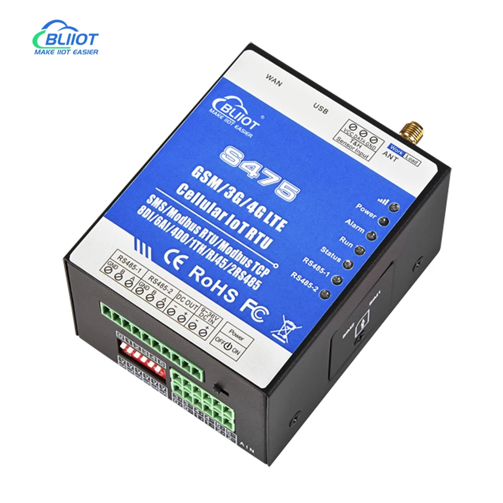 Imagem -04 - Bliiot-modbus Dispositivo de Alarme Monitoramento Remoto 4g Sms Interruptor de Controle Entrada Analógica Digital Temperatura Umidade para Mqtt