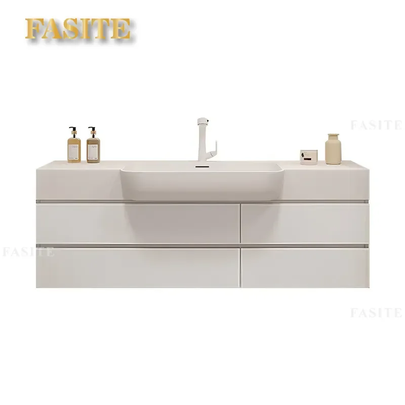 For  Integrated Big Belly Basin Stainless Steel Bathroom Cabinet Combo Small Apartment Face Wash Basin Wash Table