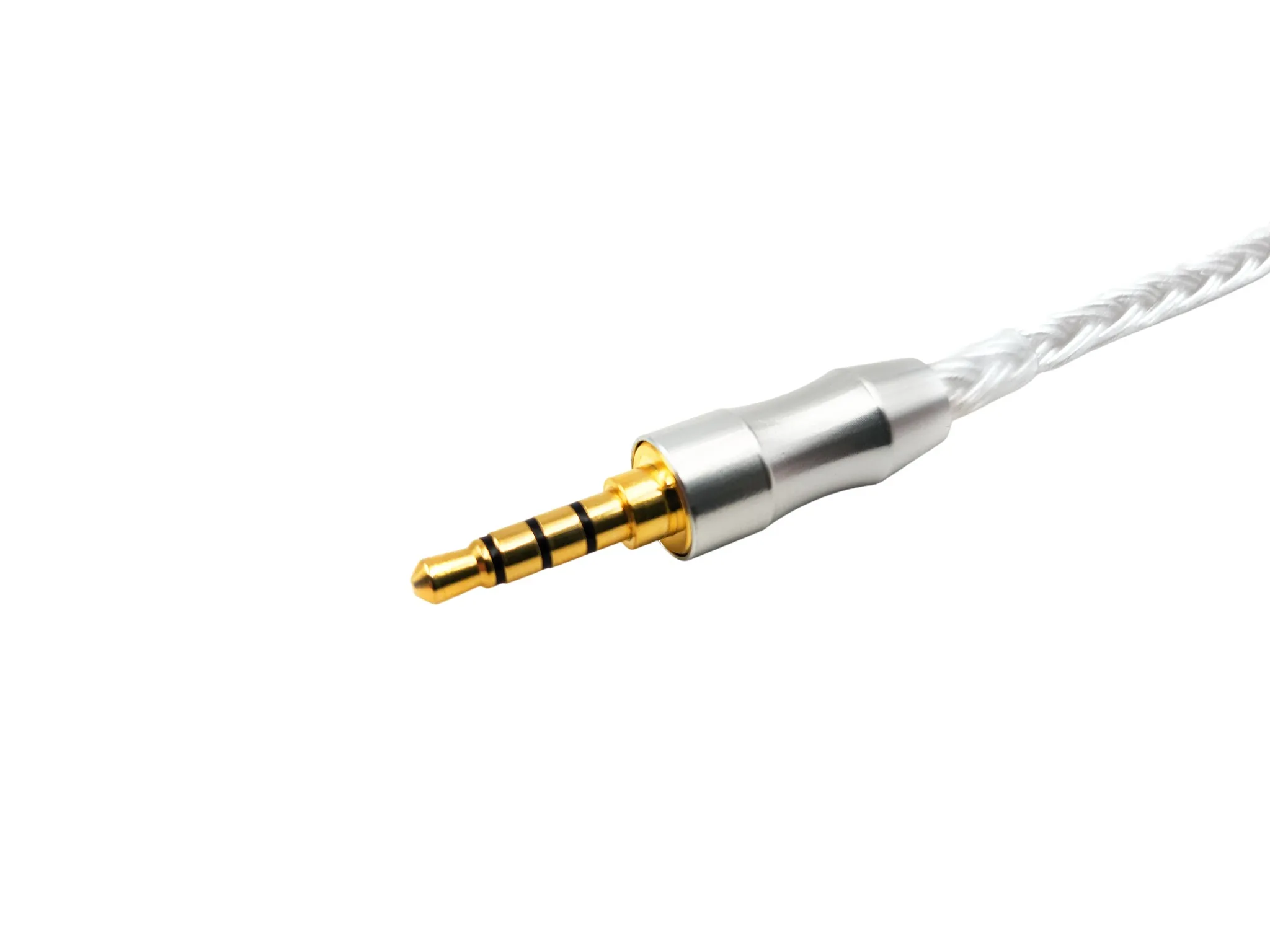 Cable de audio AUX trenzado de plata pura de 8 núcleos de 3,5 mm a 3,5 mm para auriculares DAC AMP