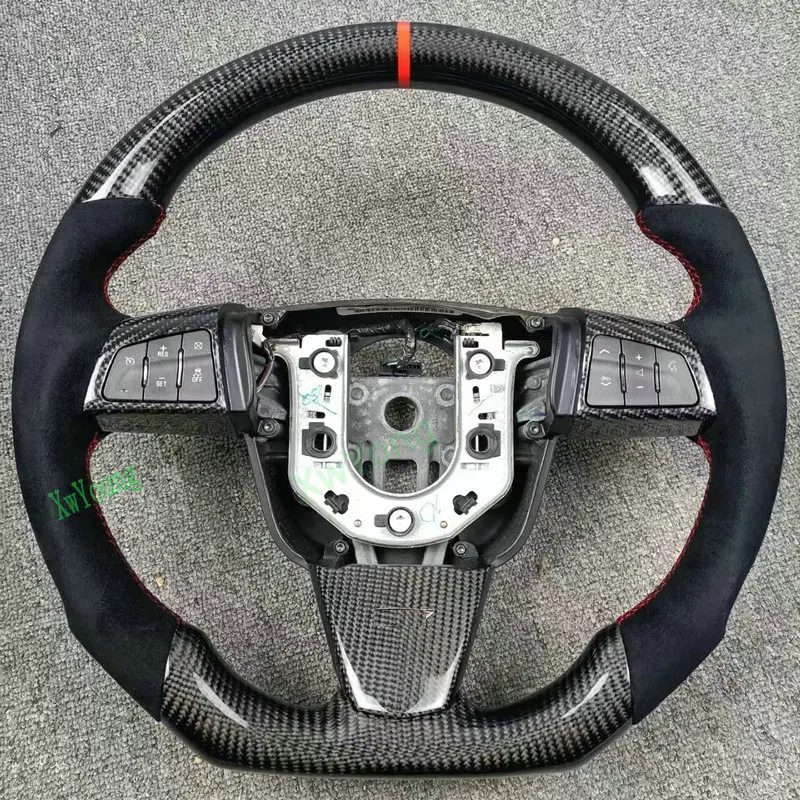 Customized 100% Carbon Fiber Car Steering Wheel With Leather For Cadillac CTS CTS-V(2008-2012) SRX(2010-2012)