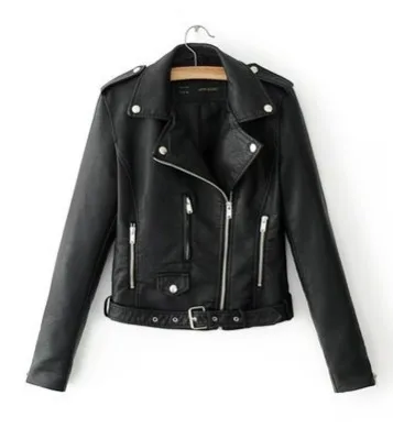 

Женская куртка из искусственной кожи Street Sle, облегающая, в стиле мотоциклетной, с молнией, осенне-зимняя новинка