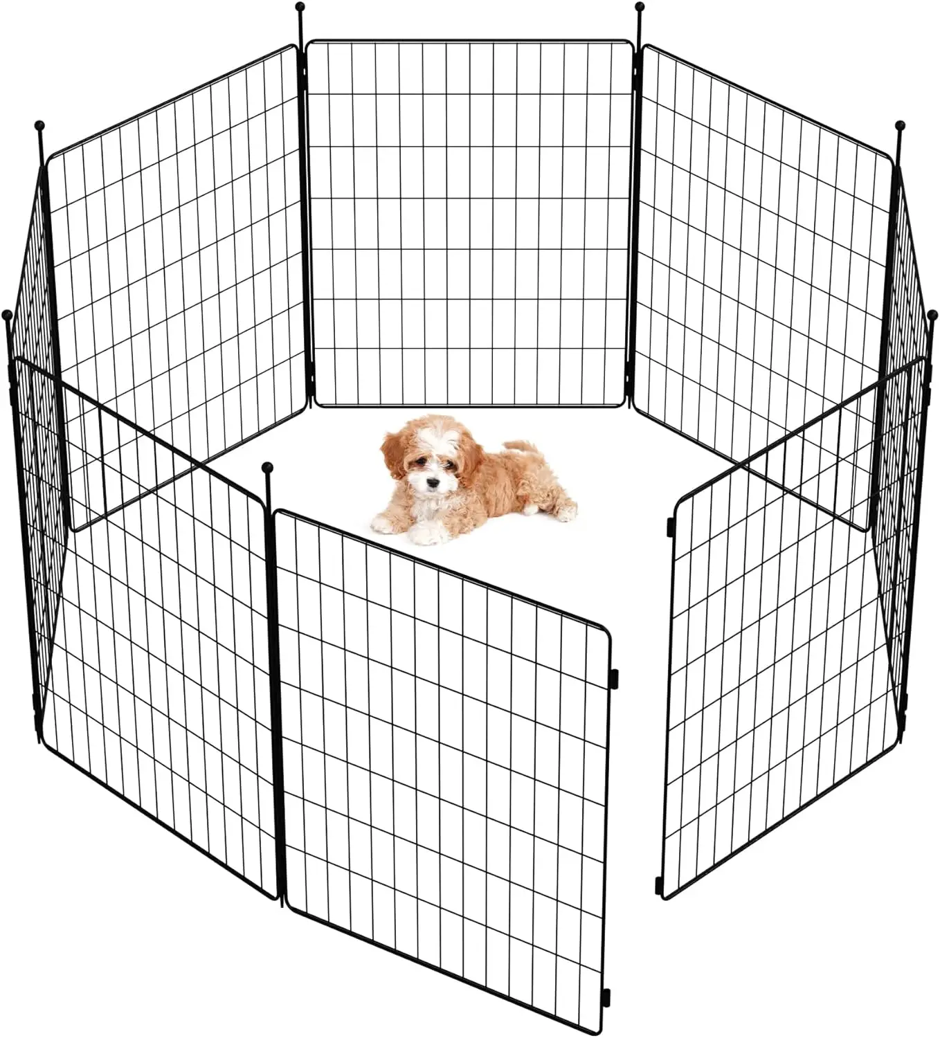 ipaws Dog Playpen Designed For Puppies/Small Dogs, Expandable Dog Pen For Indoor/Outdoor Use, 32 Inch 8 Panels