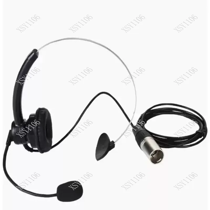 Lightweight Single-Ear Headset Electret Microphone Professional Communication Intercom Headphone