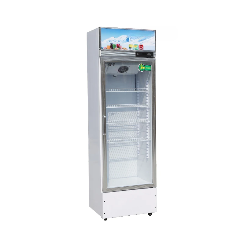 Supermarkets Single door upright freezer refrigerated display counters beverage display fridge