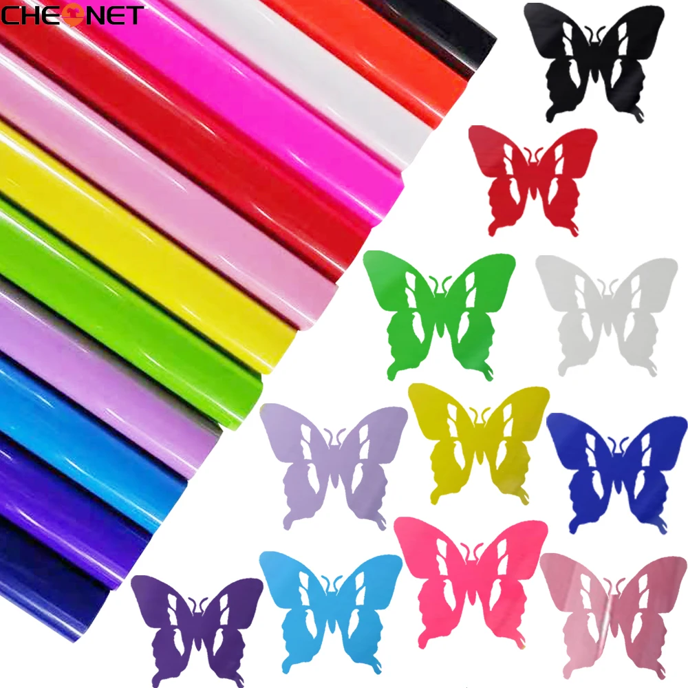 Permanent Adhesive Vinyl Matt Glossy Colors Vinyl Sheets For Party Decoration Stickers Craft Cutter Cars Decal