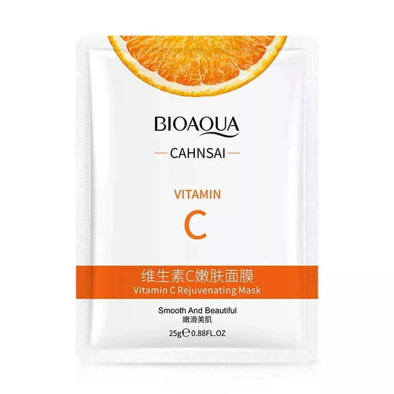 5pcs BIOAQUA Vitamin C Facial Masks Face skincare Moisturizing Face Mark Whitening Anti-aging Face Mask for Face Skin Care view 6