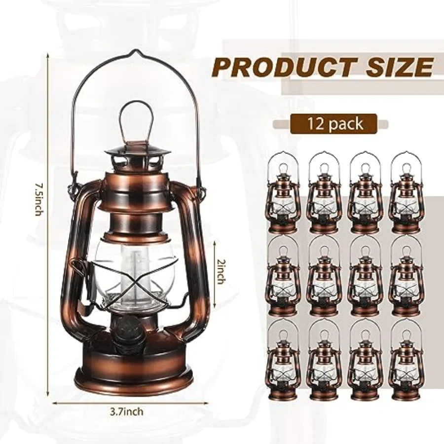 Vintage LED Hurricane Lantern for outdoor patio use, metal and glass material, bronze color, battery-operated with 8-hour timer