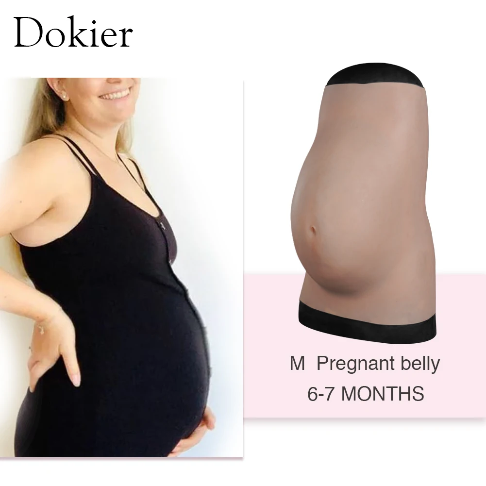 Dokier Realistic Silicone Fake Belly Silicone Pregnancy Belly Baby Bump Silicone Prosthetics Tummy Crossdresser Cosplay