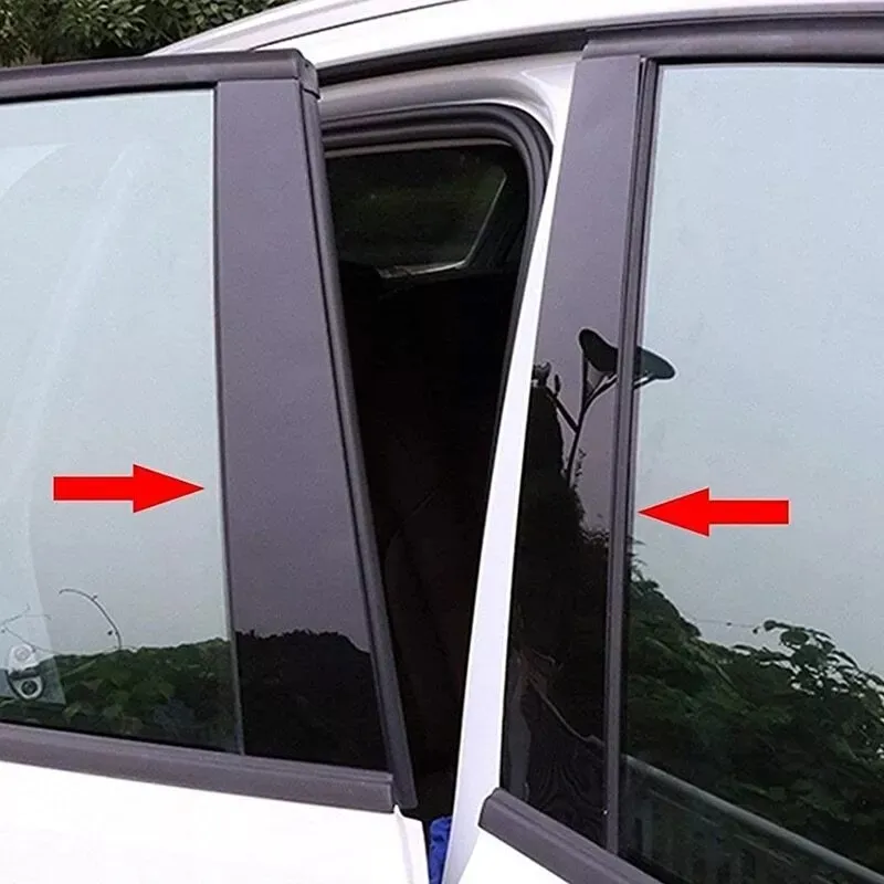 Glossy Black Car Door Window Decal Pillar Posts Sticker Cover Accessories Trim Fit For SsangYong Tivoli 2015 2016 2017-2022 2023