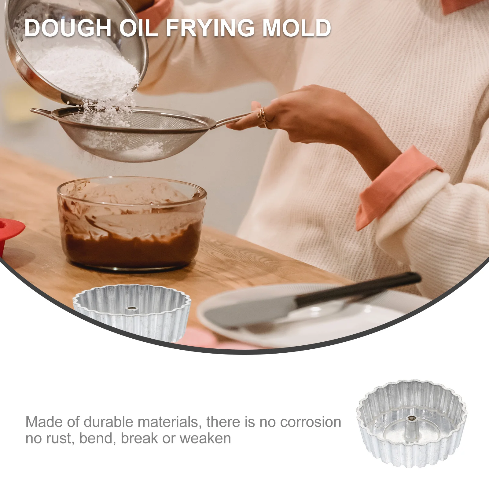 

Oil Dumpling Mold Aluminum Alloy Non-Stick Dough Fried Snack Mold For Kitchen Baking Tools Cooking Utensil Home Frying