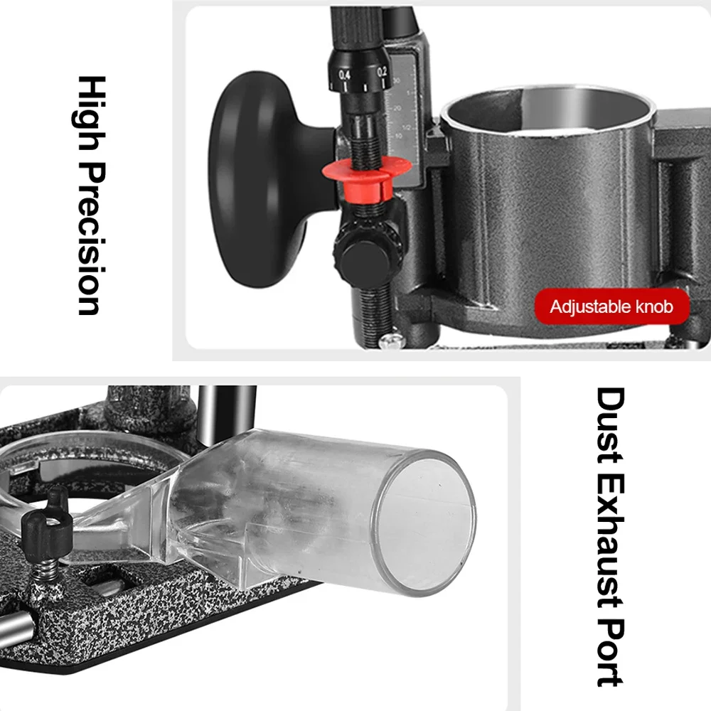 Imagem -04 - Compact Router Plunge Base para Fresagem Máquina de Corte Madeira Router Acessórios Ferramenta Elétrica 65 mm Tipos Opcionais 800w 6.35 mm