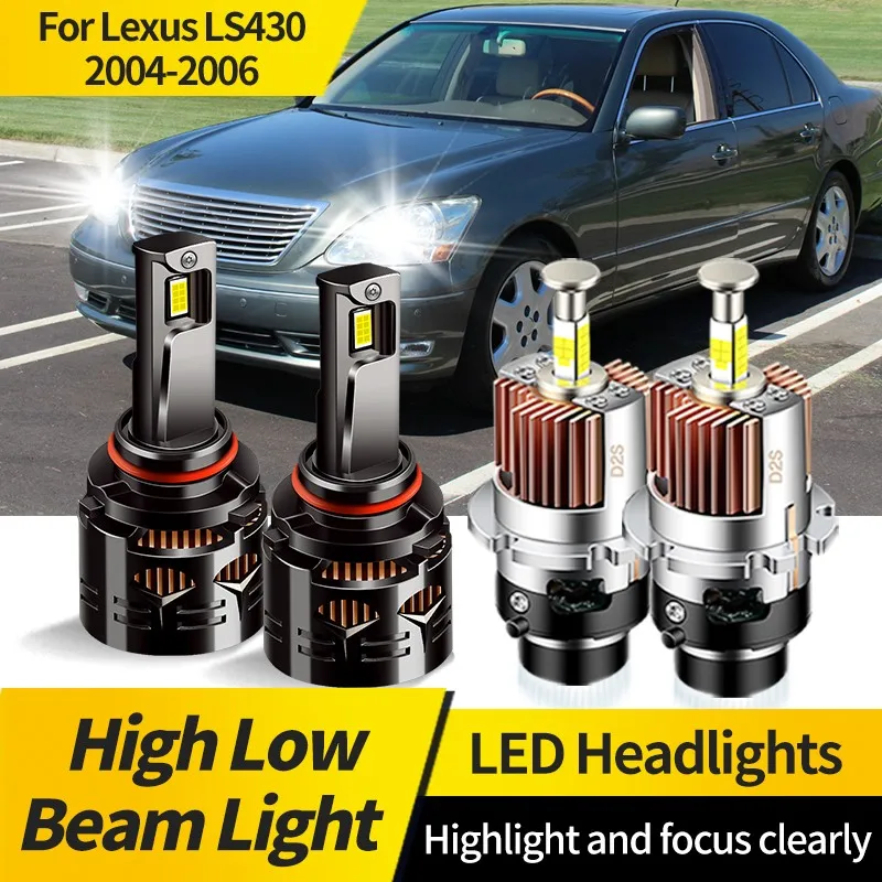 

2PCS For Lexus LS430 2004-2006 D2S 9005 LED Headlight Bulbs HB3 White LED Hi/Lo Beam Light HID Xenon/Halogen Replacement Lamp