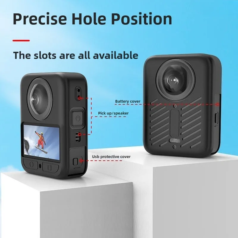 حافظة من السيليكون لـ DJI Osmo 360 مقاومة للماء ومضادة للسقوط ومقاومة للبقع ملحقات الكاميرا الرياضية حافظة عدسات لـ DJI Osmo 360