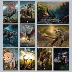 Jurassic World Dinosaur Tyrannosaurus Spinosaurus Fantasy Animals Canvas Painting Wall Pictures Bedroom Home Decor Gift