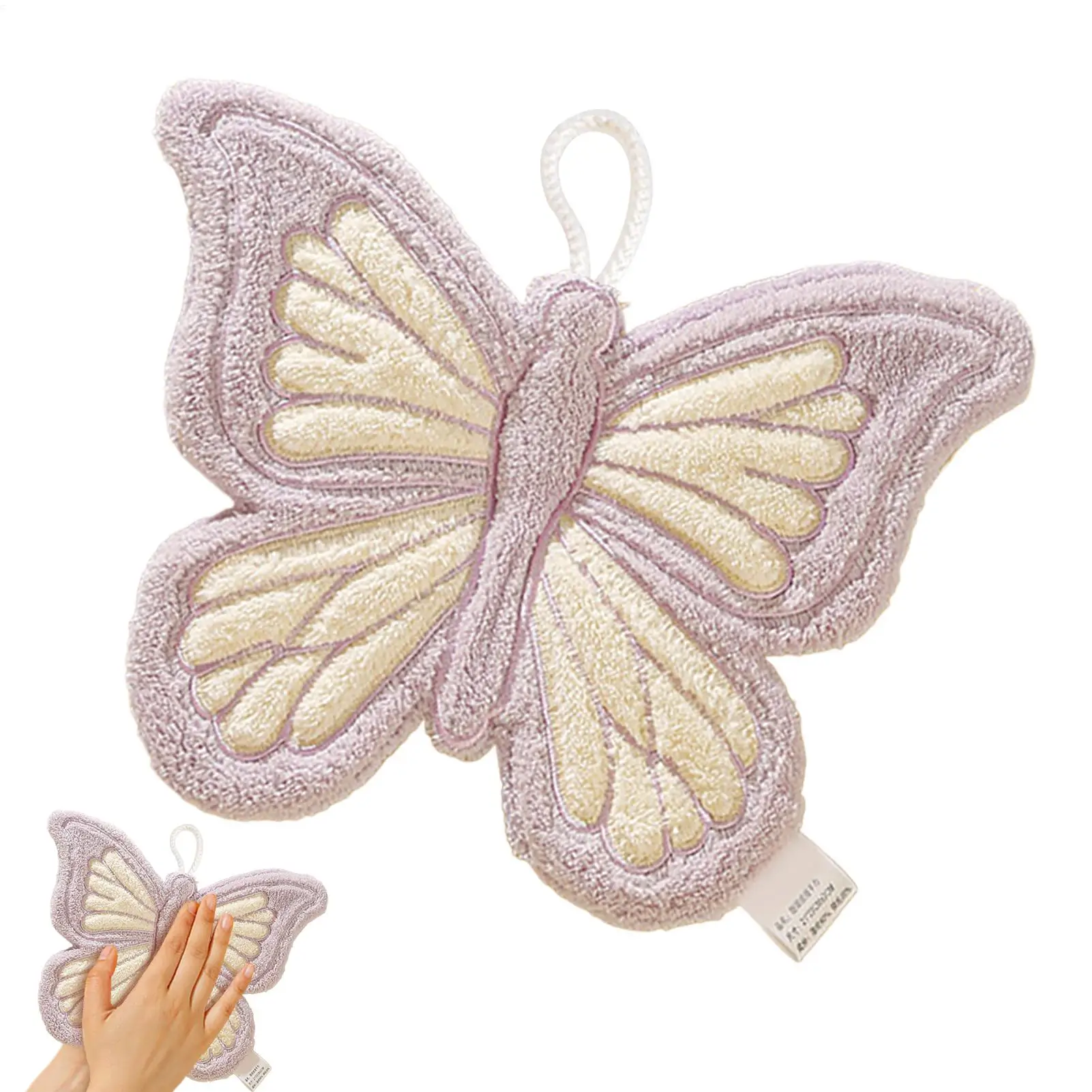 Hand Towels Butterfly Shape Absorbent Kitchen Towel Soft Towel Hanging Towels Handkerchief Towels Home Wash Hand Towels
