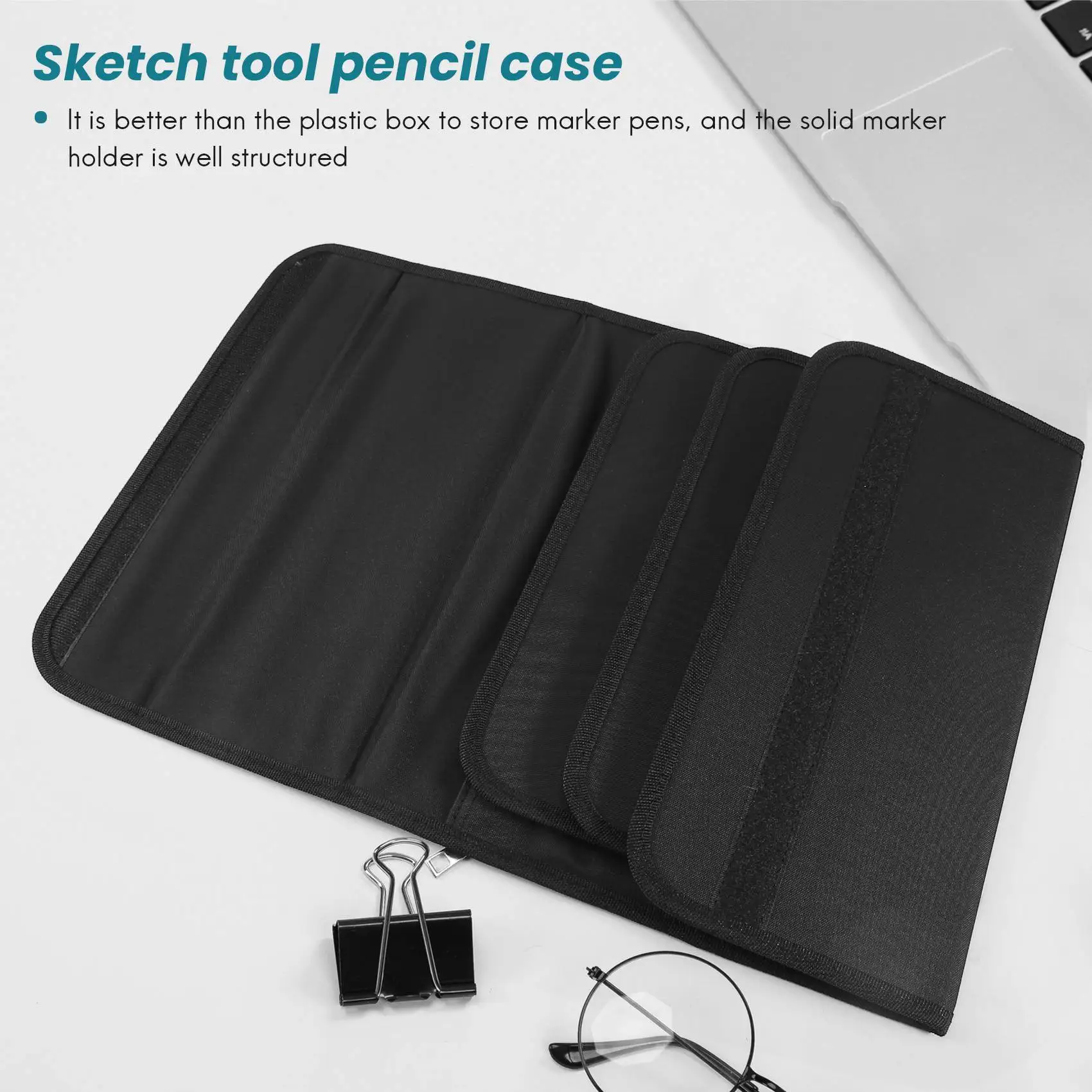 80 Slots Large Capacity Folding Marker Pen Case Art Markers Pen Storage Carrying Bag Durable Sketch Tools Organizer