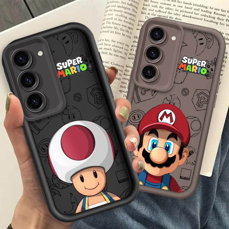 Anime Super M-Mario Cartoon For Samsung Note 20 S24 S23 S22 S21 S20 Ultra Plus FE A25 A23 A22 A15 A31 5G Eye Ladder Soft