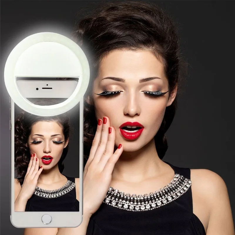 USB Charge Led Selfie Ring Light Mobile Phone Lens LED Selfie Lamp Ring for iPhone for Samsung Xiaomi Phone Selfie Light