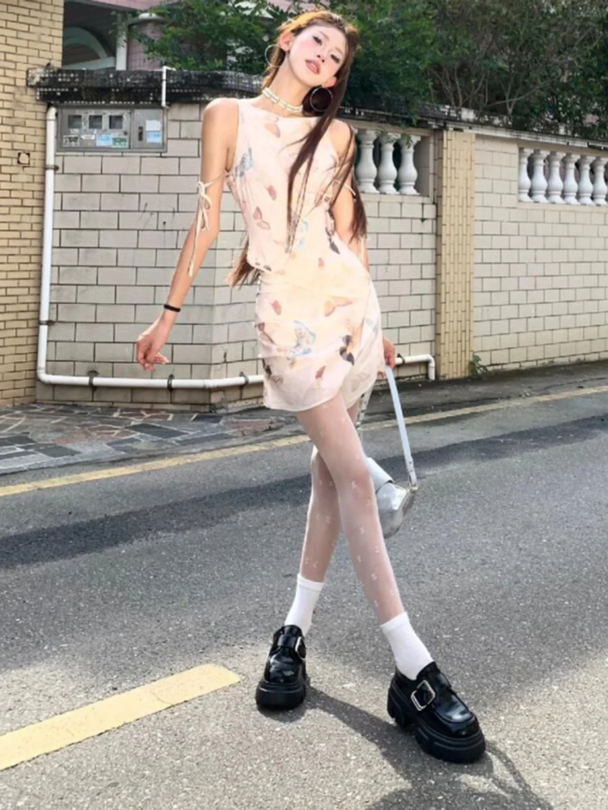 

Sexy Print Halter Top And Skirt Two-Piece Set Comfortable Cotton Short Sleeve round Neck Comfortable Fashion