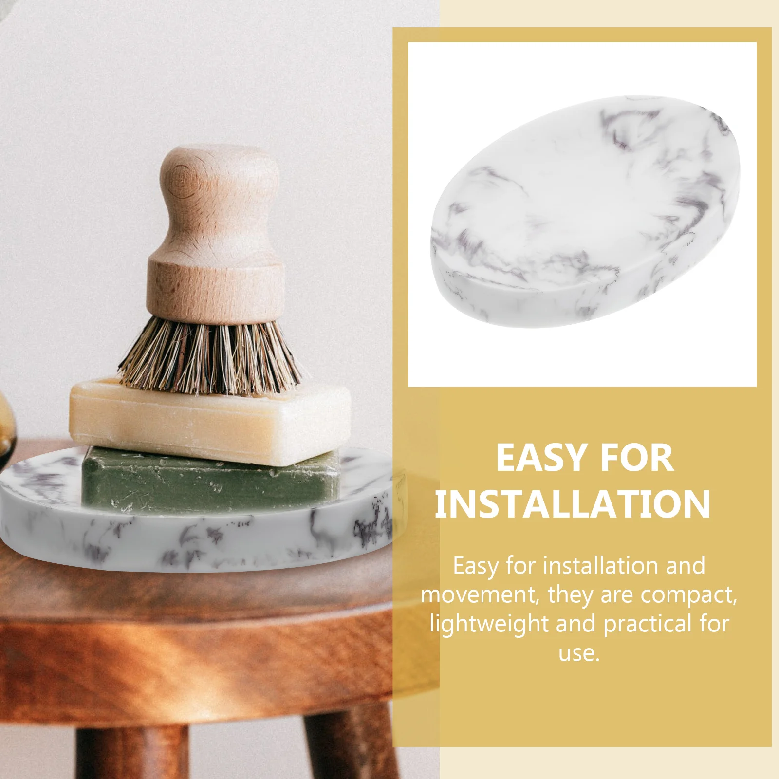 

Tray Marble Pattern Dish Resin Portable Soap Holder Kitchen Bathroom Accessories Soap Storage Box For Household Hotel