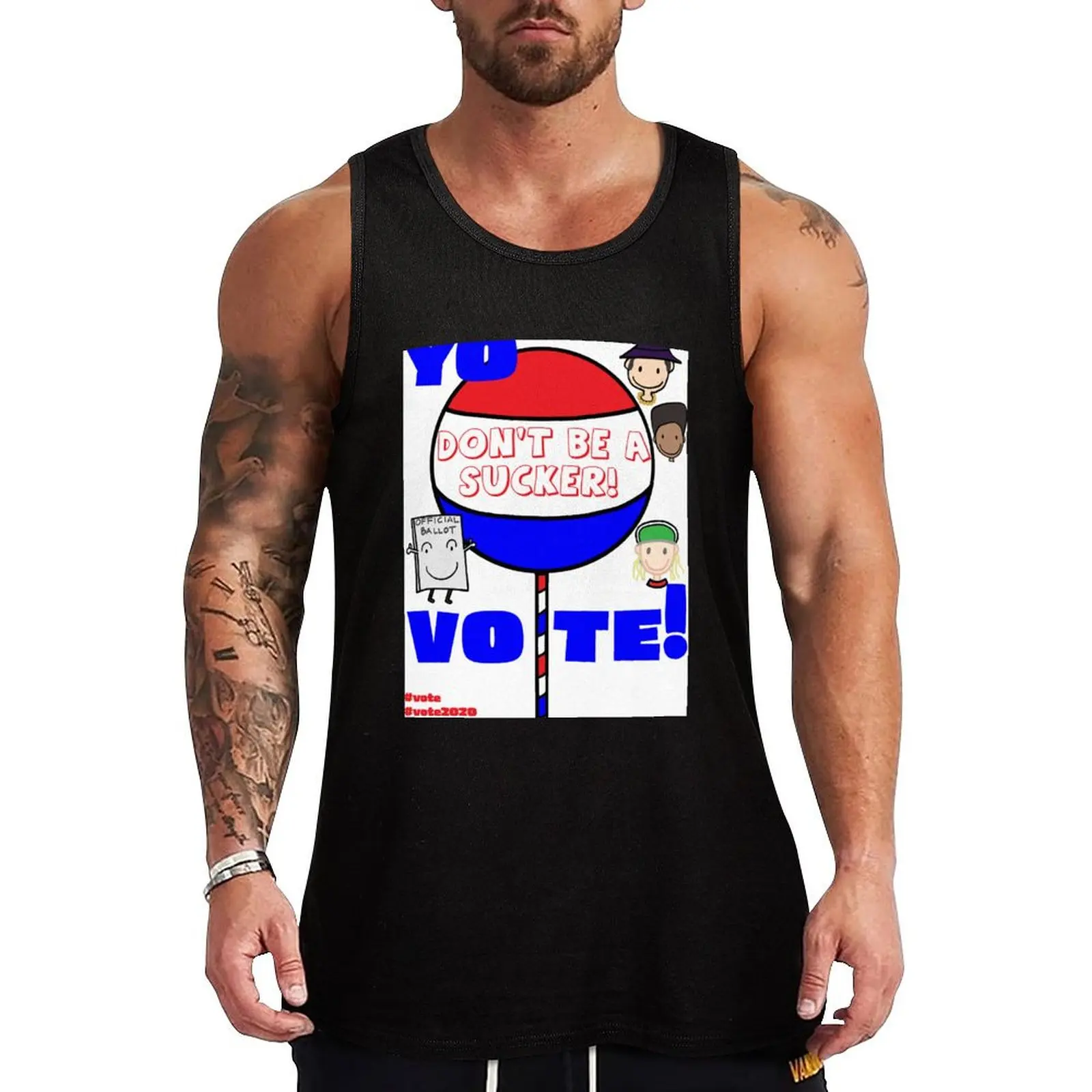 

Don't Be a Sucker! VOTE! Tank Top Sleeveless Basic Tee Soft Regular Fit Tank Top