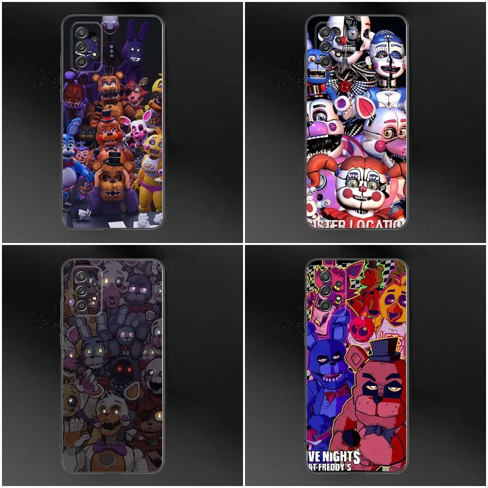 Five-Nights-At-Freddys F-Fnaf Phone Case For Samsung S24,S23,S22,S21,S20,S10,S10E,S9 Plus FE Note 20 Ultra 10,9 Plus Black Cover