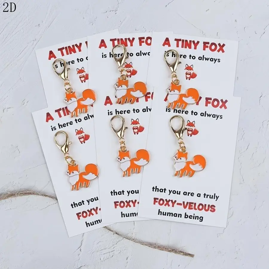 1/5/10/20/50/100pcs 2D Flat, s/s 2D Fashion Fox Keychain, the Perfect Gift for Animal Lovers, Ideal for Birthdays, Weddings, Bac