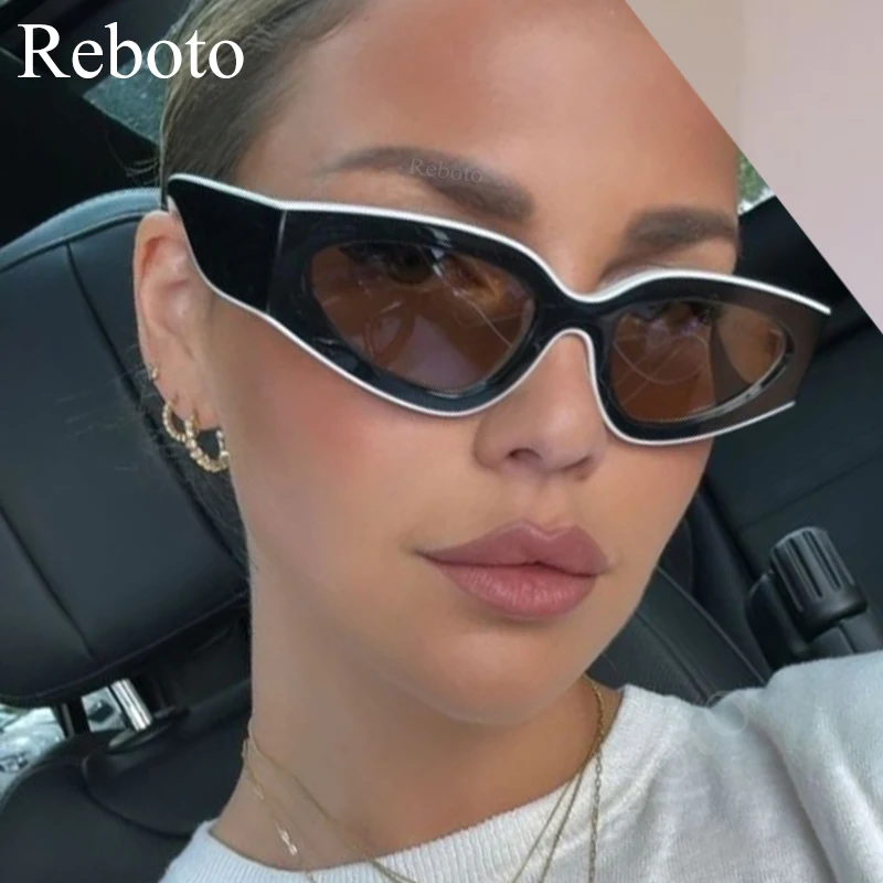 Luxury Cat Eye Sunglasses for Women Fashion Brand Sexy Cateye Sun Glasses Shades Vintage Black White Eyewear Big Frame Trendy