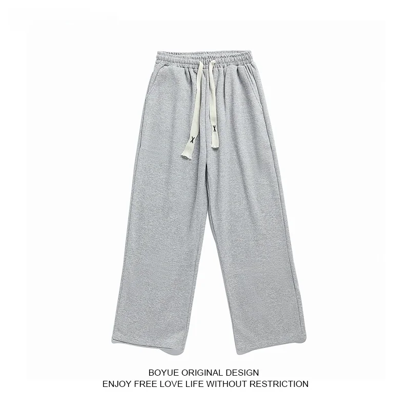 

Спортивные брюки Boyue из тканого материала, однотонные, для пар, повседневные, прямые, длинные, для студентов, модные